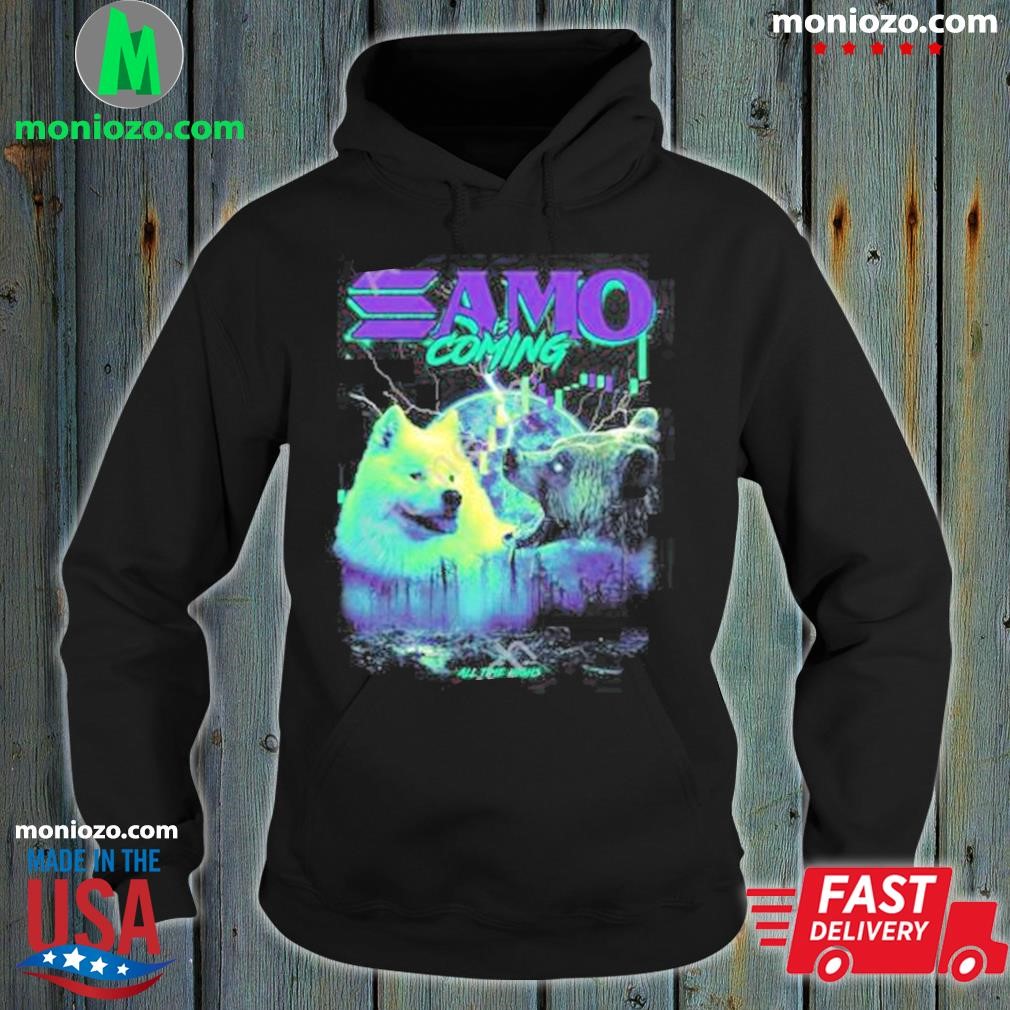 White dog and grizzly bear confrontation samo is coming shirt hoodie.jpg