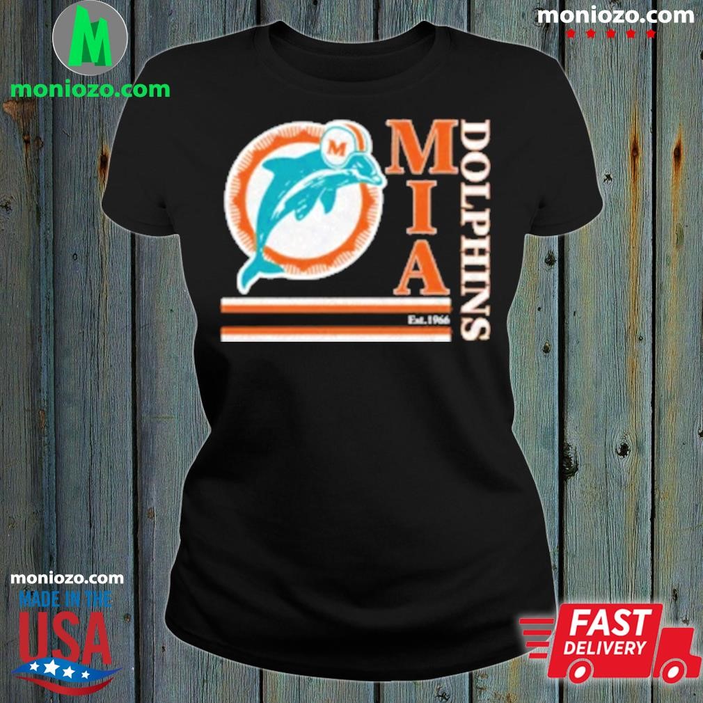 MiamI dolphins NFL helmet aqua wordmark logo triblend shirt