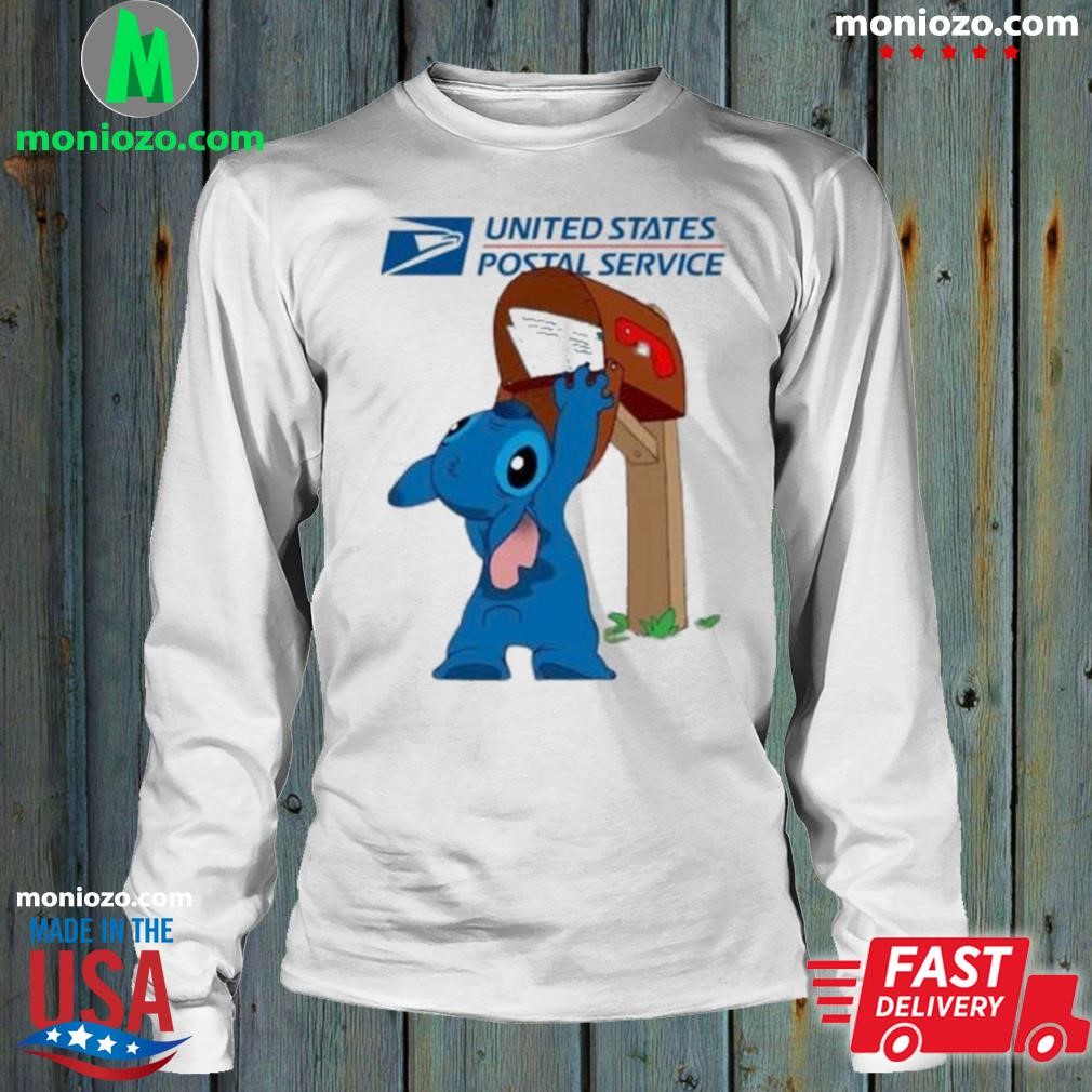 Stitch mailing and mailing box united states postal service shirt