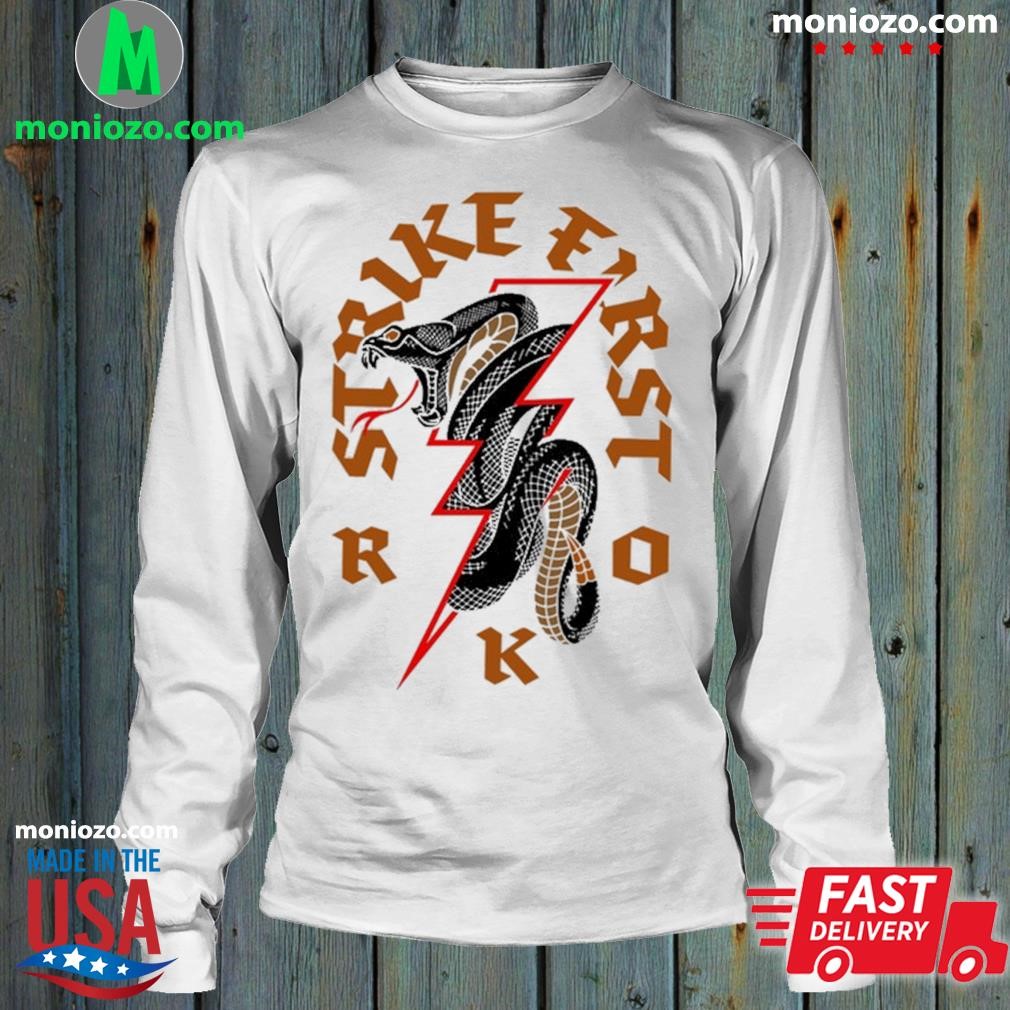 Official WWE Randy Orton Strike First RKO Shirt, image size:1010x1010