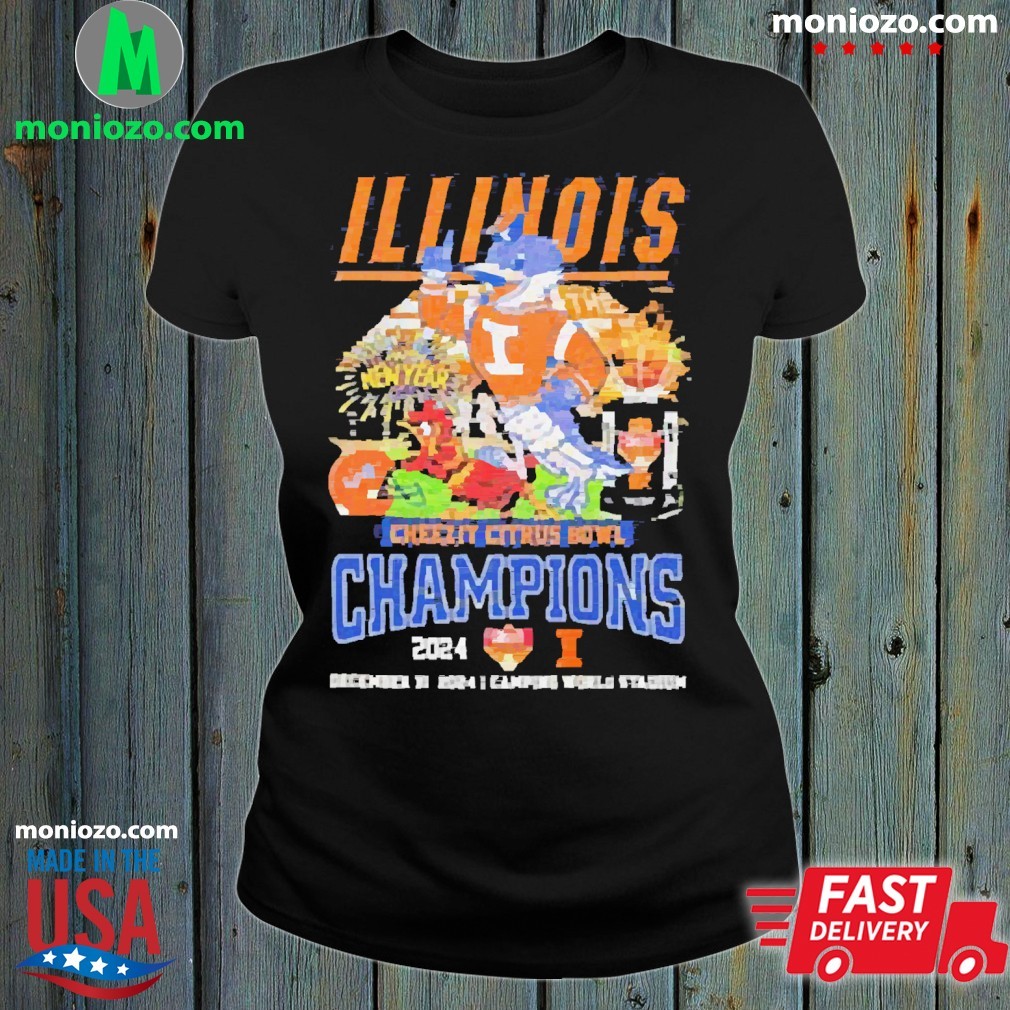Official Illinois Fighting Illini Cheez It Citrus Bowl Champions 2024 Mascot T-Shirt Official Illinois Fighting Illini Cheez It Citrus Bowl Champions 2024 Mascot T-Shirt
