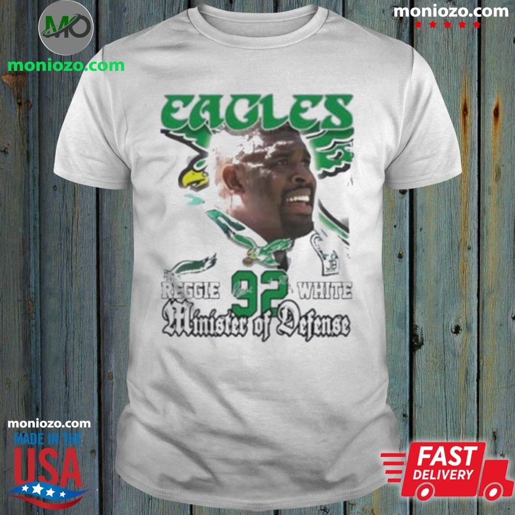 Official Reggie White Philadelphia Eagles minister of defense signature shirt