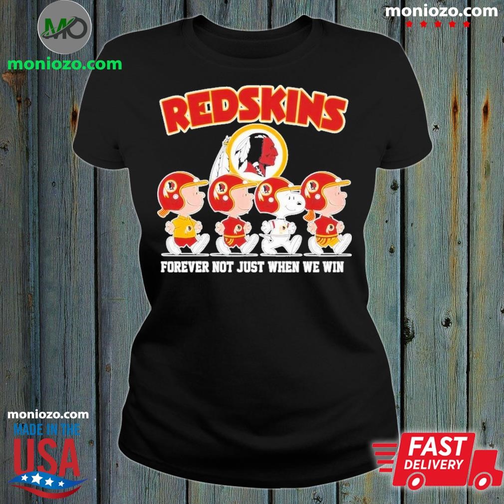 Official Snoopy and Friends Road Washington Commanders Redskins forever not just when we win ladies tee