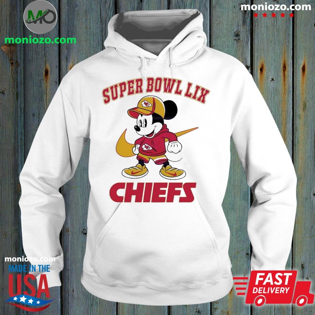 Official Super Bowl Lix Mickey Mouse Kansas City Chiefs hoodie