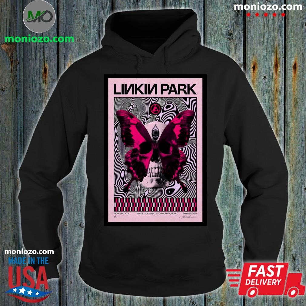 Official Linkin Park Feb 3 2025 At Estadio 3 de Marzo U.A.G In Zapopan, MX Concert Poster hoodie