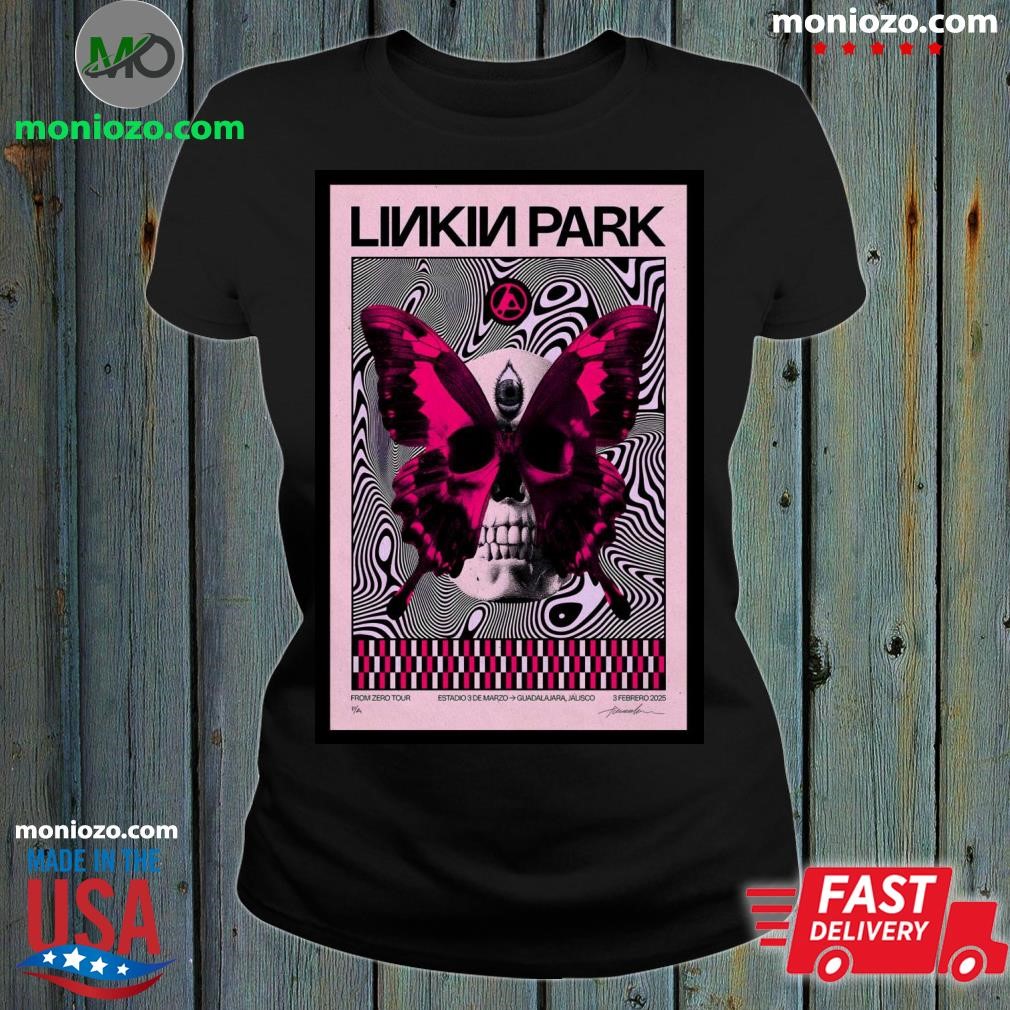 Official Linkin Park Feb 3 2025 At Estadio 3 de Marzo U.A.G In Zapopan, MX Concert Poster ladies tee