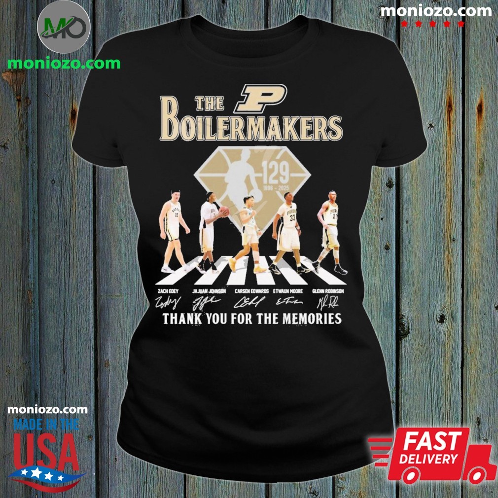 Official Purdue Boilermakers Men’s Basketball 129th 1896-2025 Thank You For The Memories Signature T-shirt