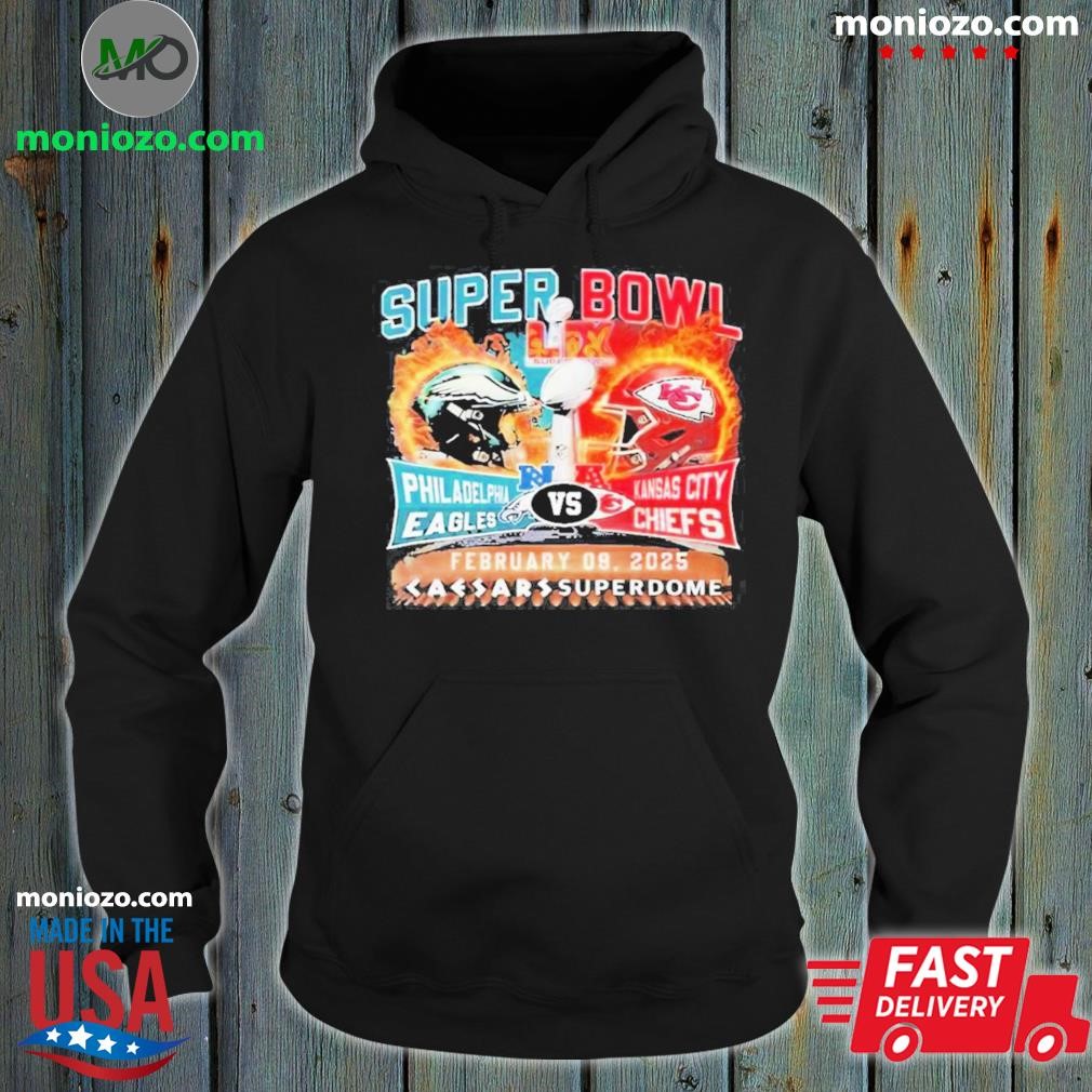Official Super Bowl LIX Eagles VS Chiefs February 09 2025 Helmet Unisex hoodie