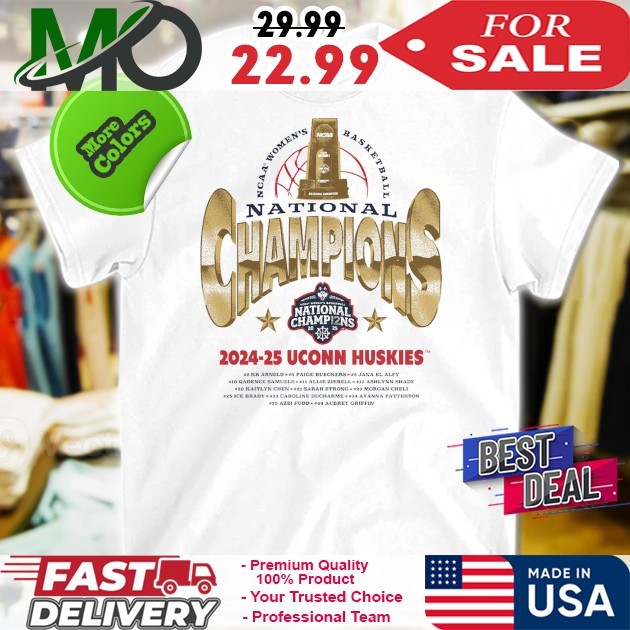 Official UConn Women's Basketball National Champions Gold Cup Shirt
