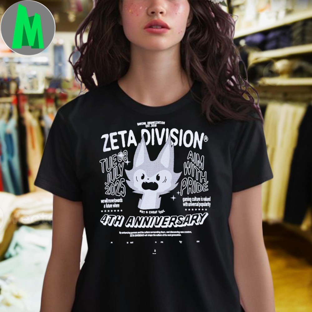 Design ZETA DIVISION 4th Anniversary Gaming Mascot T-Shirt